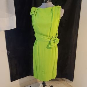 Chic Vintage lime green cocktail party bow dress